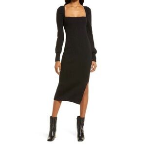 Charles Henry Black Long Sleeve Dress